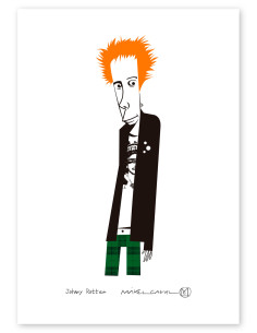 Illustration "Johnny Rotten" by Mikel Casal. Signed A5...