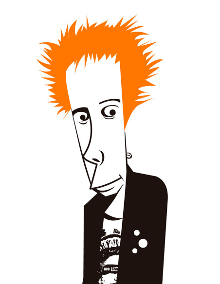 Illustration "Johnny Rotten" by Mikel Casal. Signed A5 reproduction