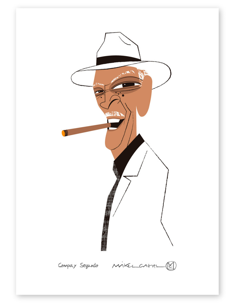 Illustration "Compay" by Mikel Casal. Signed A5...