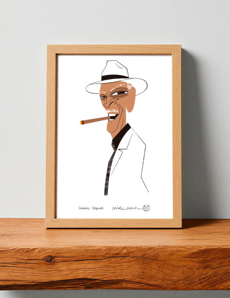 Ilustración "Compay" de Mikel Casal. Reproducción A5 firmada
