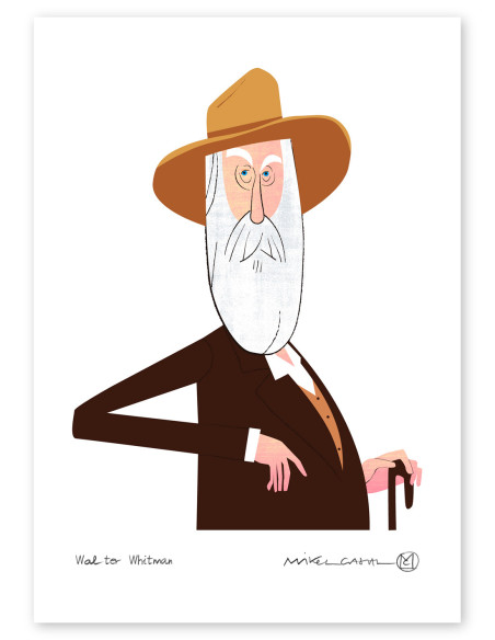 Illustration "Whitman" by Mikel Casal. Signed A5 reproduction