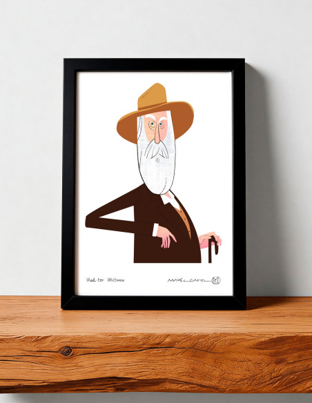 Illustration "Whitman" by Mikel Casal. Signed A5 reproduction