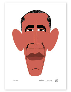 Ilustración "Barack Obama" de Mikel Casal. Reproducción...