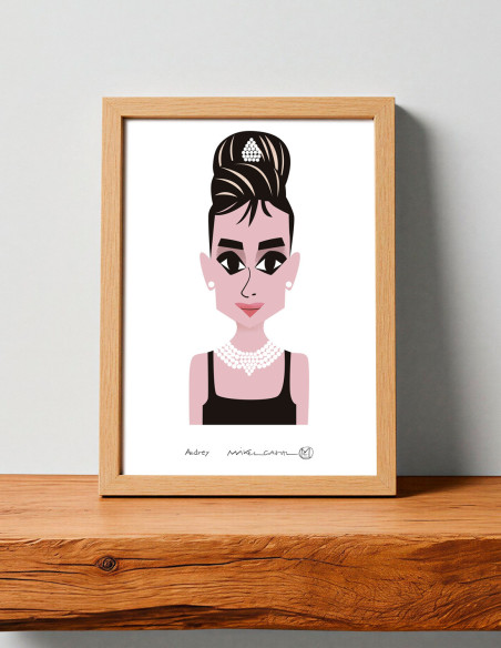 Illustration "Audrey" by Mikel Casal. A3 and A5 reproductions