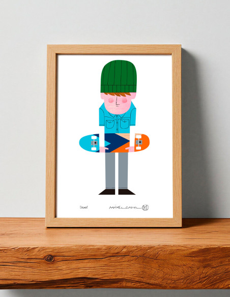 Ilustración "Danel" de Mikel Casal. Reproducción A5 firmada