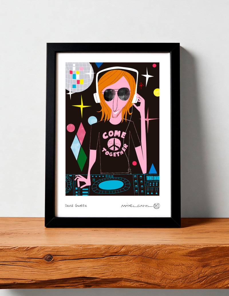 Illustration "David Guetta" by Mikel Casal....