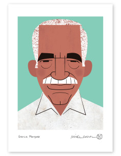Illustration "García Márquez" by Mikel Casal. Signed A5...