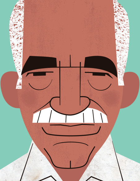 Ilustración "García Márquez" de Mikel Casal. Reproducción A5 firmada