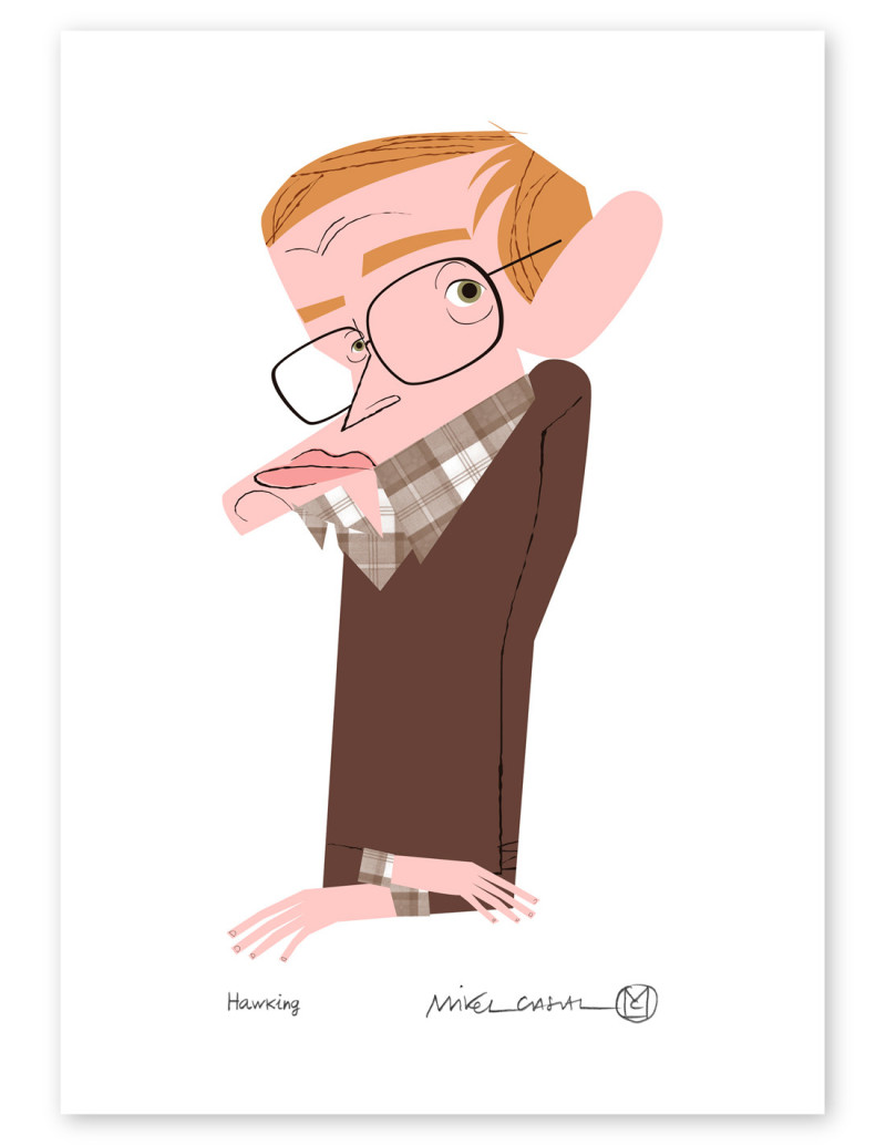 Illustration "Stephen Hawking" by Mikel Casal....