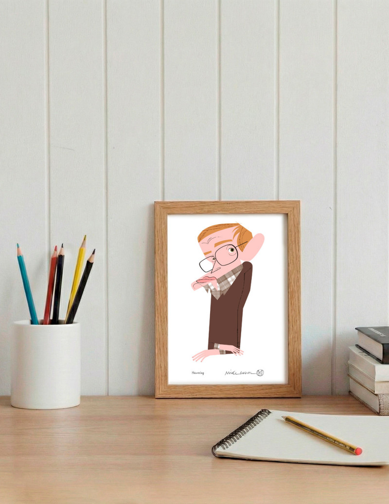Illustration "Stephen Hawking" by Mikel Casal....