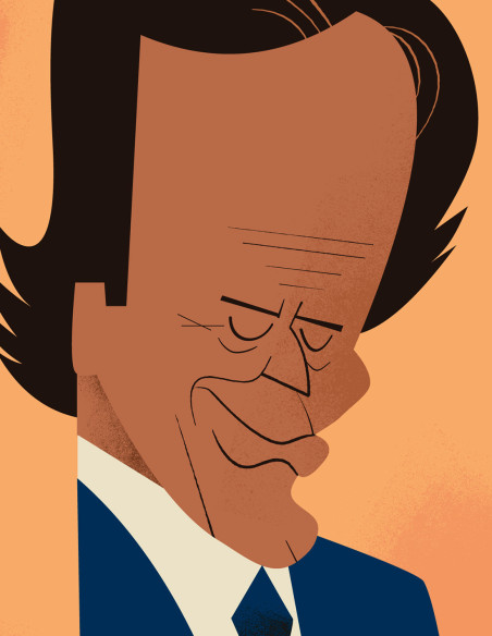 Ilustración "Julio Iglesias" de Mikel Casal. Reproducción A5 firmada