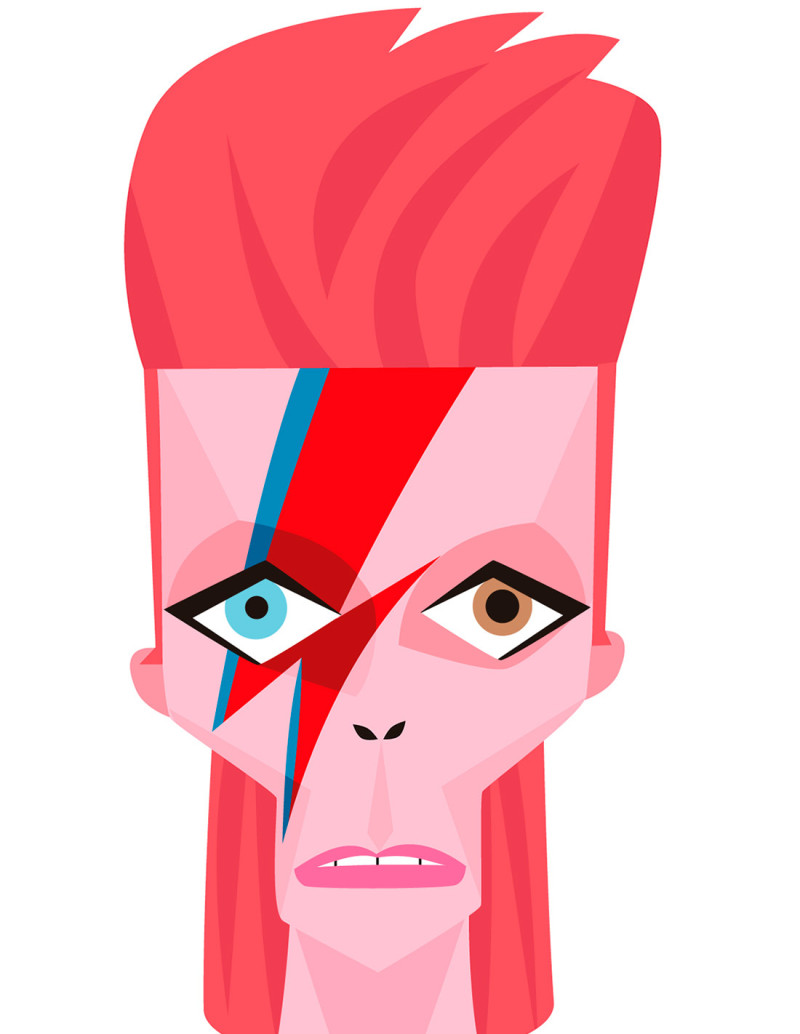 Illustration "David Bowie" by Mikel Casal. A5...