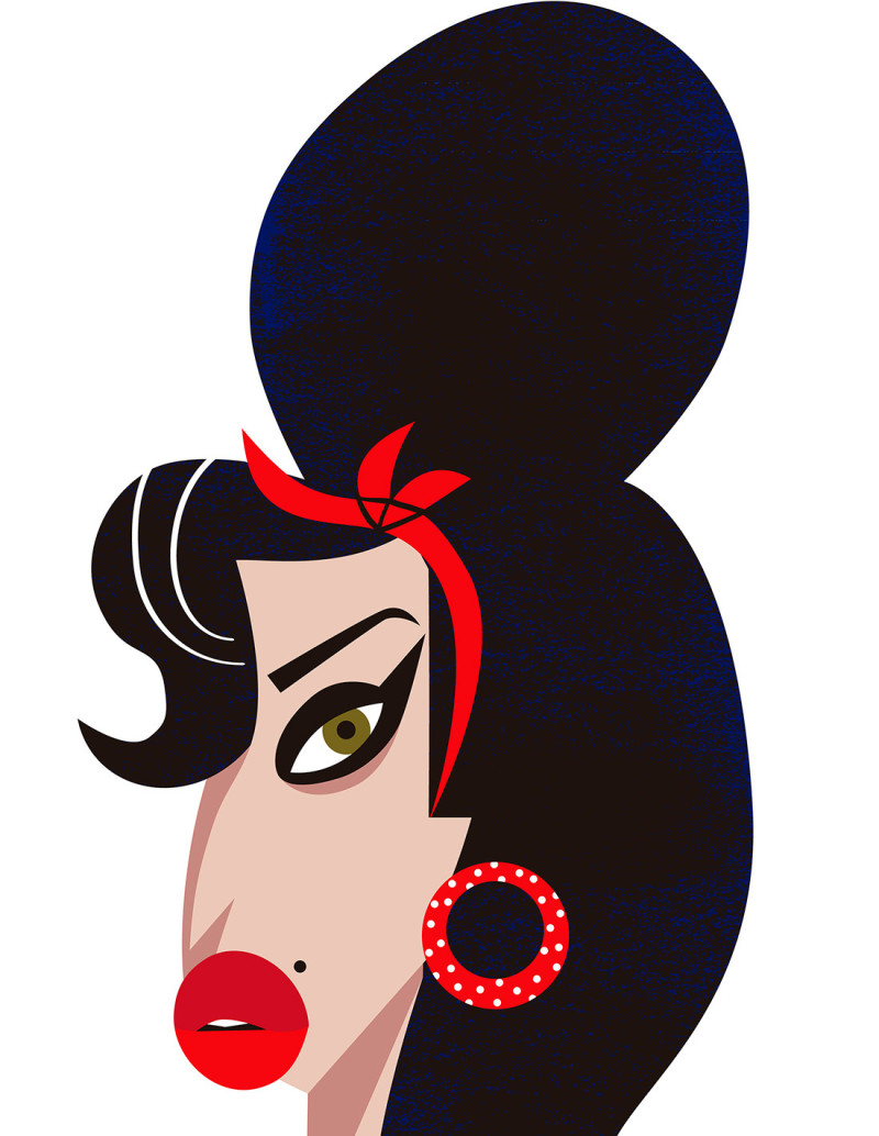 Illustration "Amy Winehouse" by Mikel Casal. A5...
