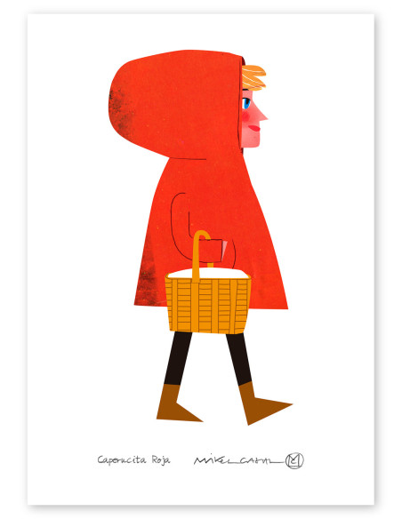 Illustration "Caperucita" by Mikel Casal. Signed A5 reproduction