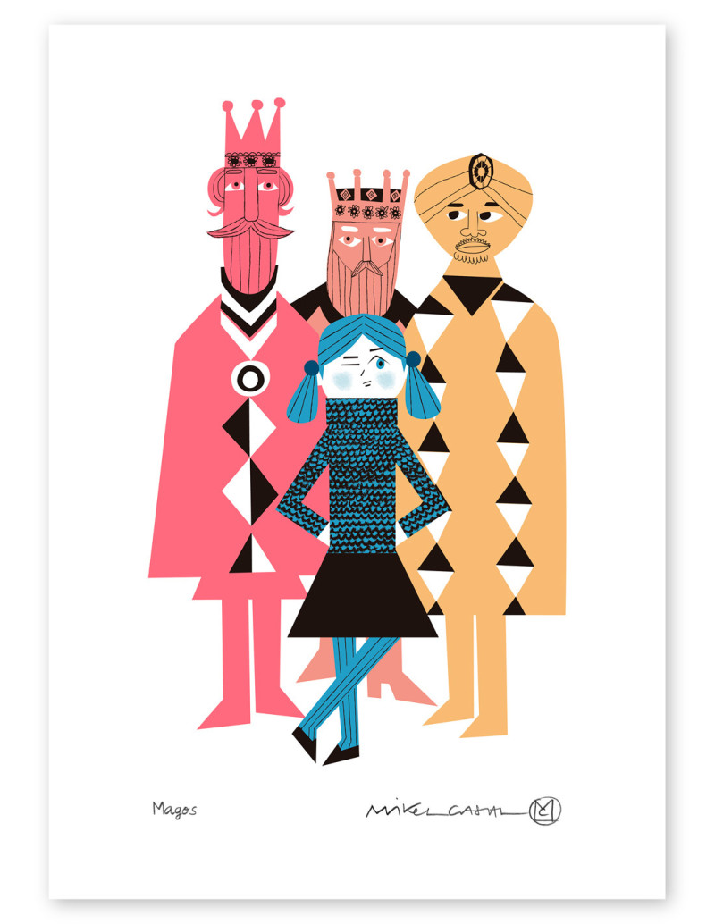 Illustration "Magos" by Mikel Casal. Signed A5...