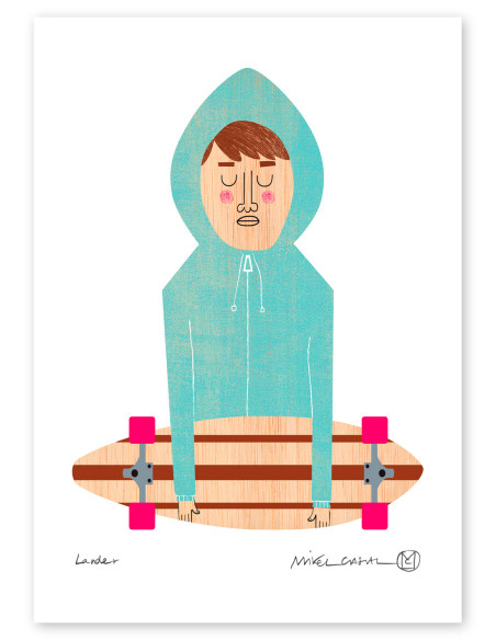 Illustration "Lander" by Mikel Casal. Signed A5 reproduction