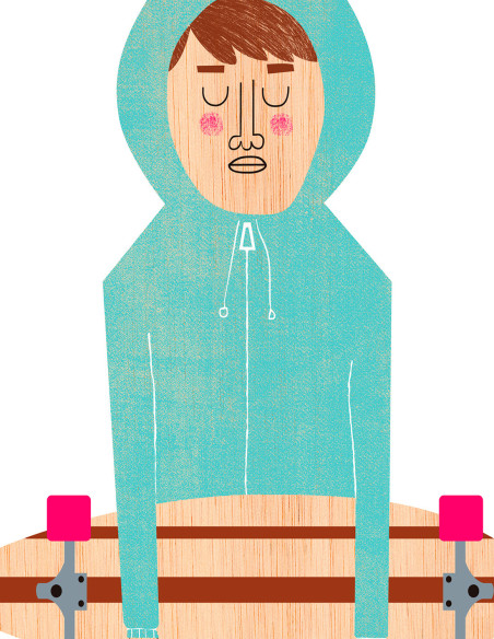 Illustration "Lander" by Mikel Casal. Signed A5 reproduction