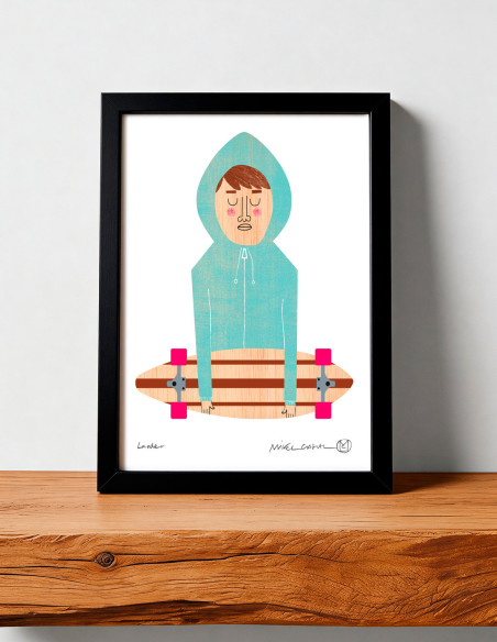 Ilustración "Lander" de Mikel Casal. Reproducción A5 firmada
