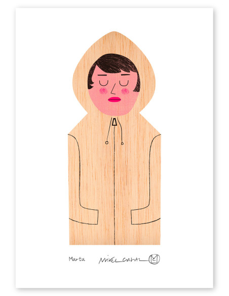 Illustration "Marta" by Mikel Casal. Signed A5 reproduction