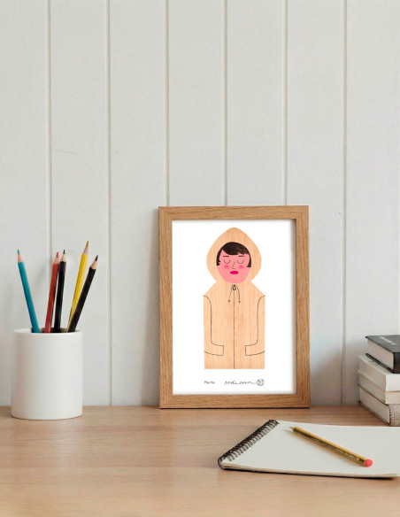 Ilustración "Marta" de Mikel Casal. Reproducción A5 firmada