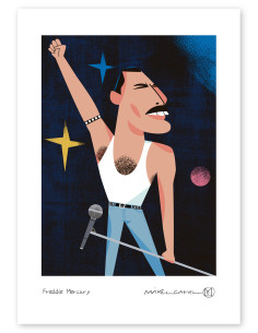 Illustration "Freddie Mercury" by Mikel Casal. A5 and A3...