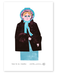 Ilustración "Dame aux camélias" de Mikel Casal....