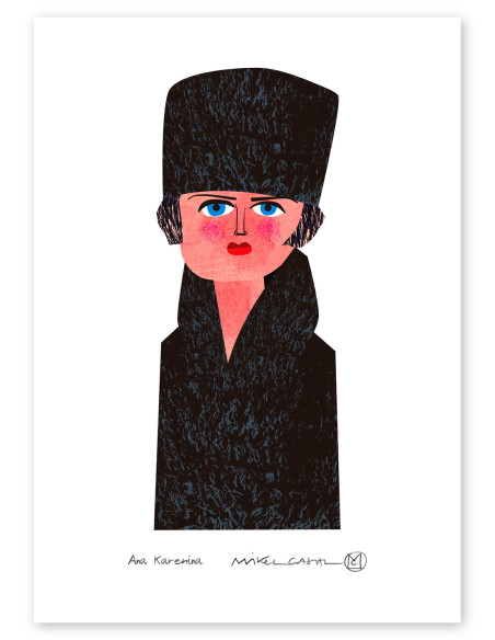 Ilustración "Anna Karenina" de Mikel Casal. Reproducción A5 firmada