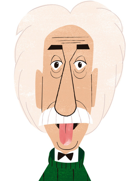 Ilustración "Albert Einstein" de Mikel Casal. Reproducción A5 firmada
