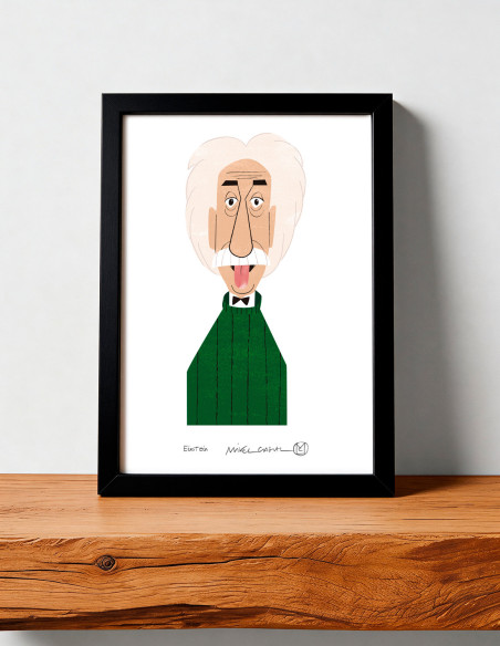 Ilustración "Albert Einstein" de Mikel Casal. Reproducción A5 firmada