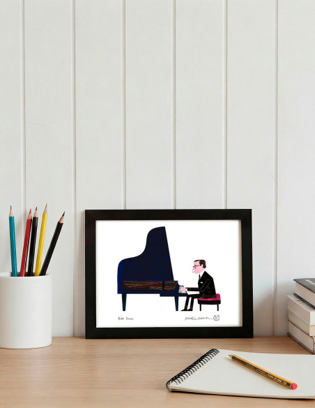 Ilustración "Bill Evans" de Mikel Casal. Reproducciones A4 y A5