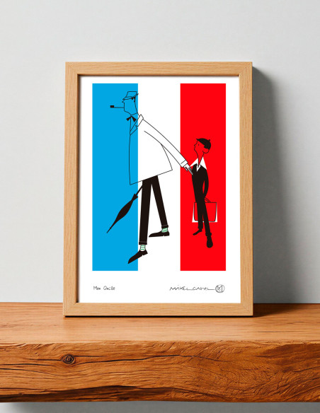 Illustration "Mon Oncle" by Mikel Casal. Signed A5 reproduction