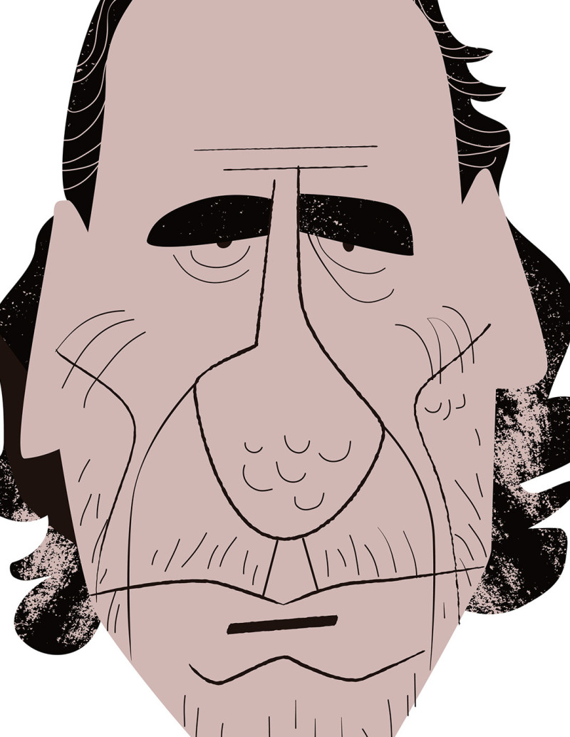 Ilustración "Charles Bukowski" de Mikel Casal....