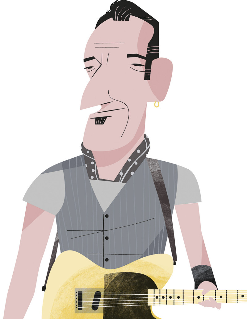 Ilustración "Bruce Springsteen" de Mikel Casal....