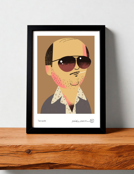 Illustration "Torrente" by Mikel Casal. Signed A5 reproduction