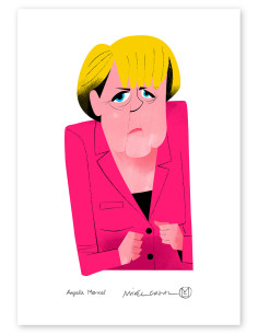 Illustration "Merkel" by Mikel Casal. Signed A5 reproduction
