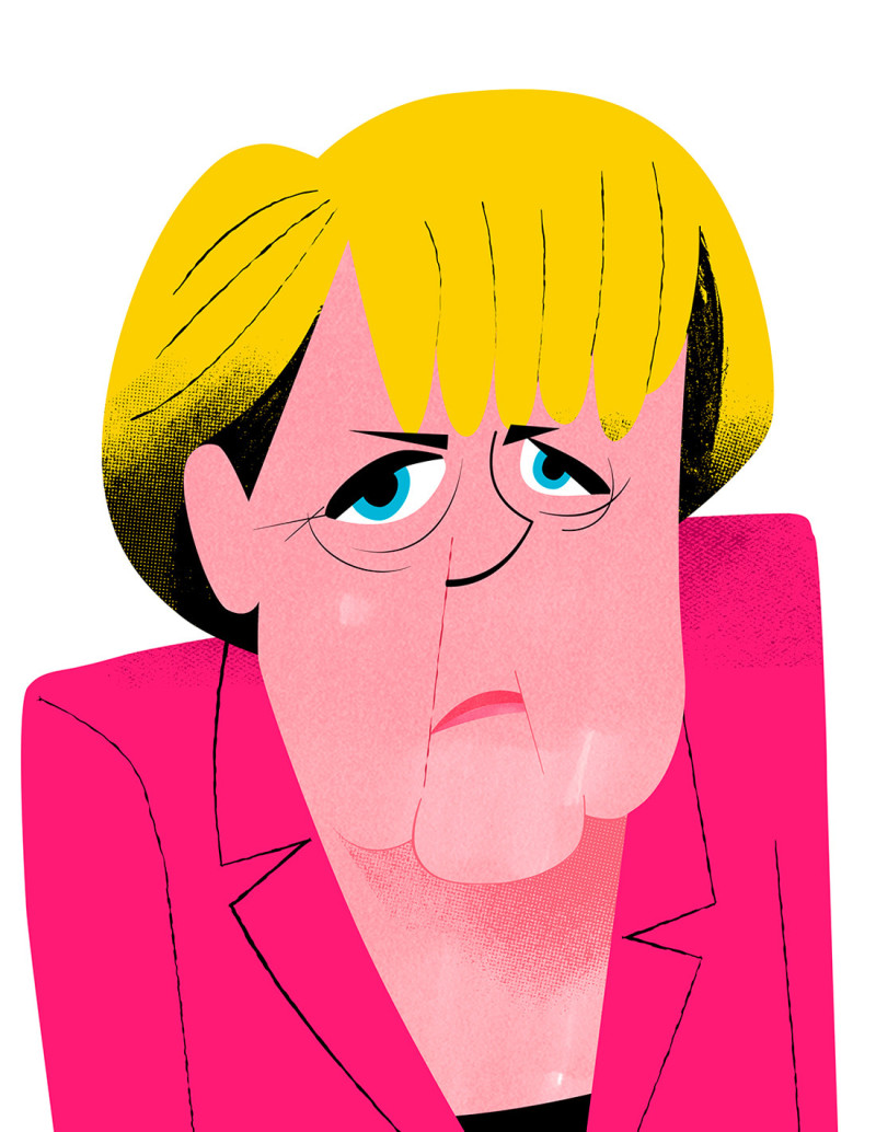 Illustration "Merkel" by Mikel Casal. Signed A5...