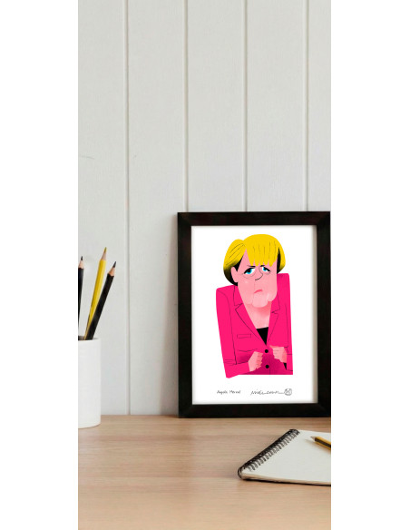 Ilustración "Merkel" de Mikel Casal. Reproducción A5 firmada