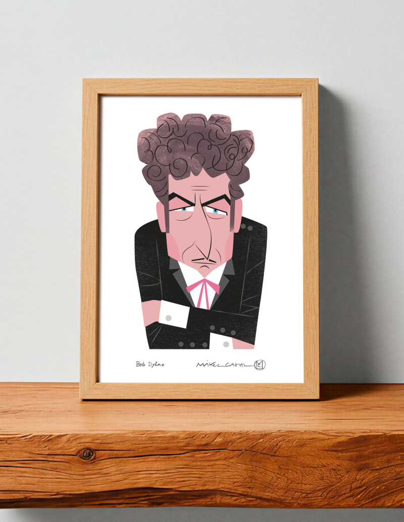 Illustration "Bob Dylan" by Mikel Casal. Signed...