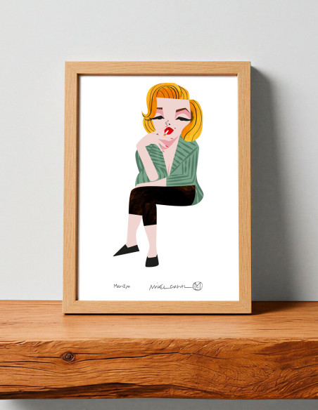 Illustration "Marilyn Monroe" by Mikel Casal. Signed A5 reproduction