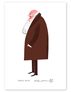 Illustration "Darwin" by Mikel Casal. Signed A5 reproduction