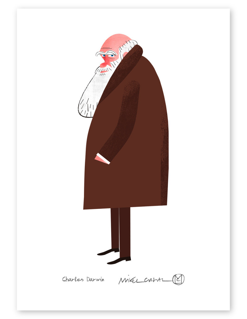 Illustration "Darwin" by Mikel Casal. Signed A5...