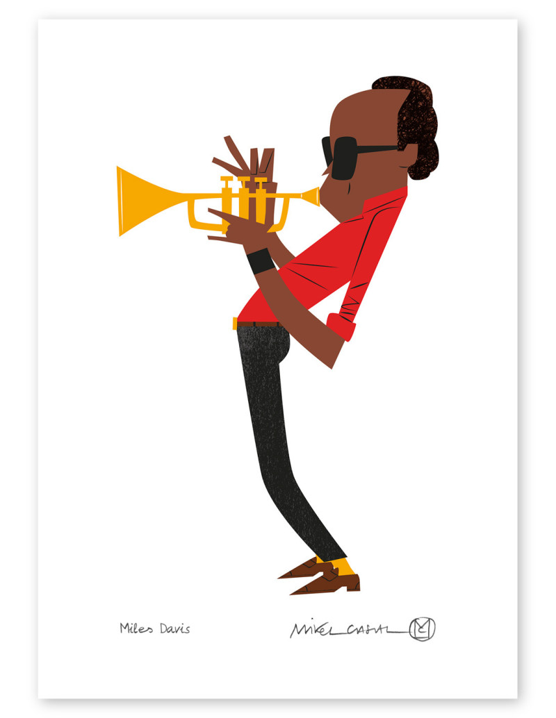 Ilustración "Miles Davis" de Mikel Casal....