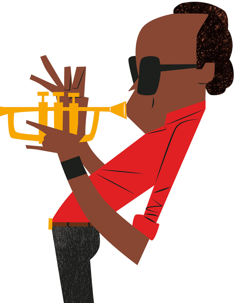 Illustration "Miles Davis" by Mikel Casal. A5...