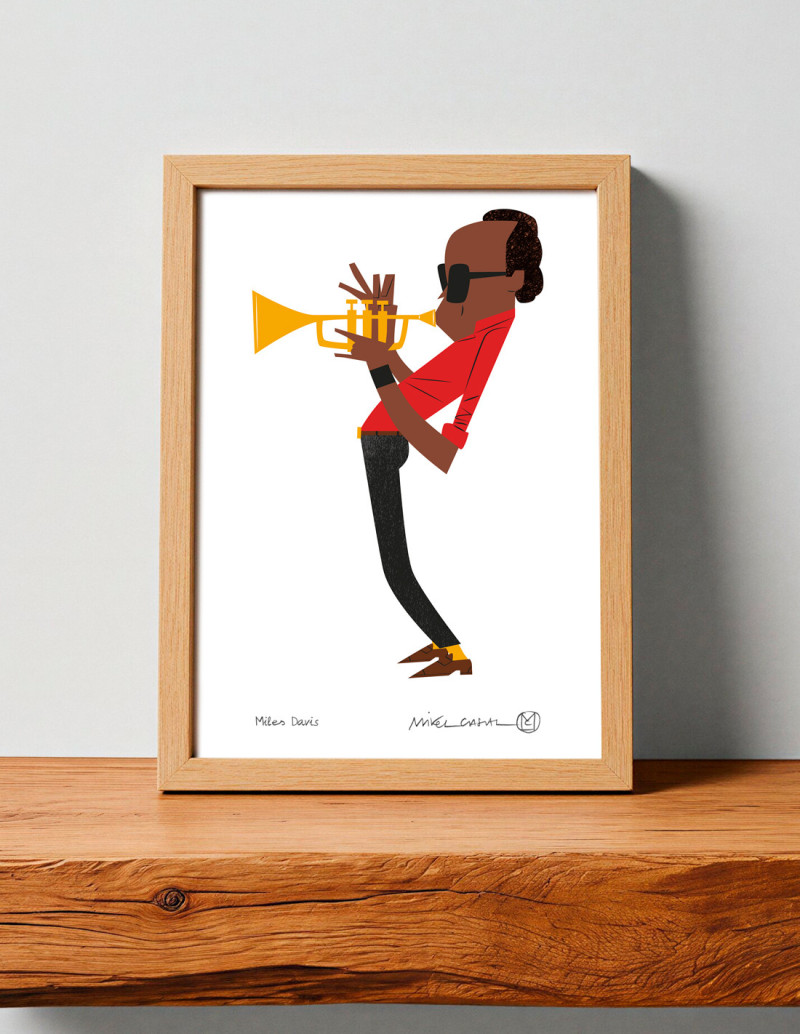 Illustration "Miles Davis" by Mikel Casal. A5...