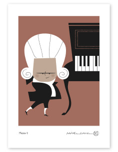 Illustration "Mozart" by Mikel Casal. Signed A5 reproduction