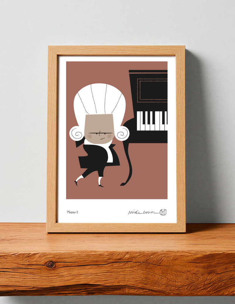 Illustration "Mozart" by Mikel Casal. Signed A5...