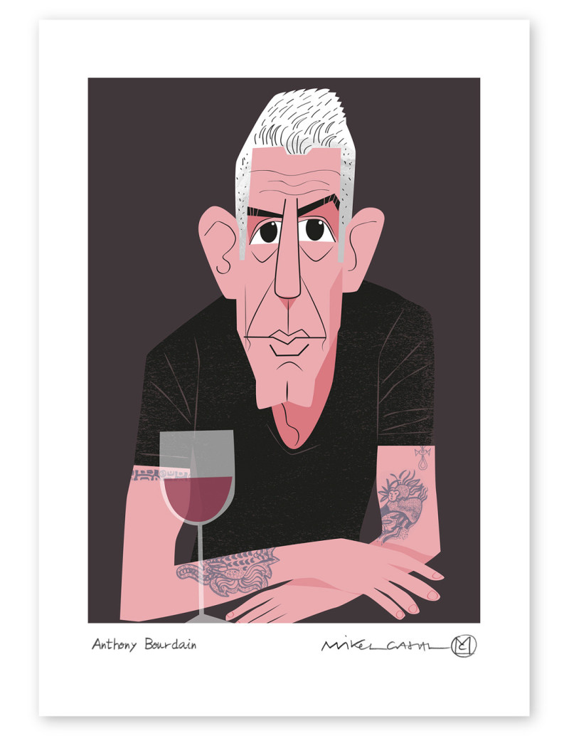 Ilustración "Anthony Bourdain" de Mikel Casal....