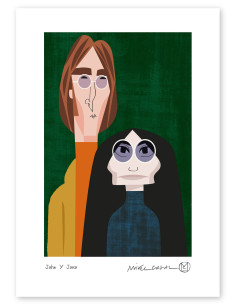 Ilustración "John Lennon y Yoko Ono" de Mikel Casal....