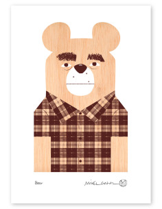Ilustración "Bear" de Mikel Casal. Reproducción A5 firmada