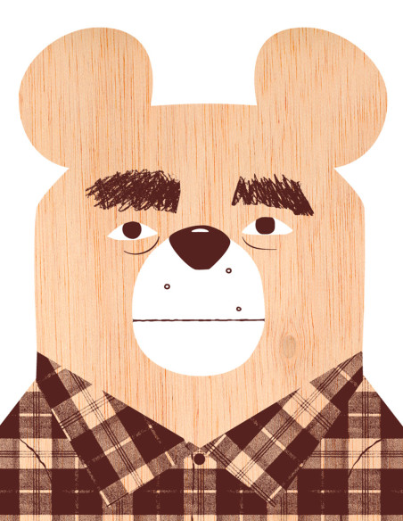 Ilustración "Bear" de Mikel Casal. Reproducción A5 firmada